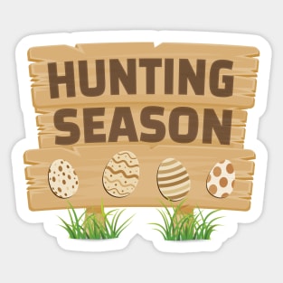 Easter Egg Hunting Season Sign Sticker